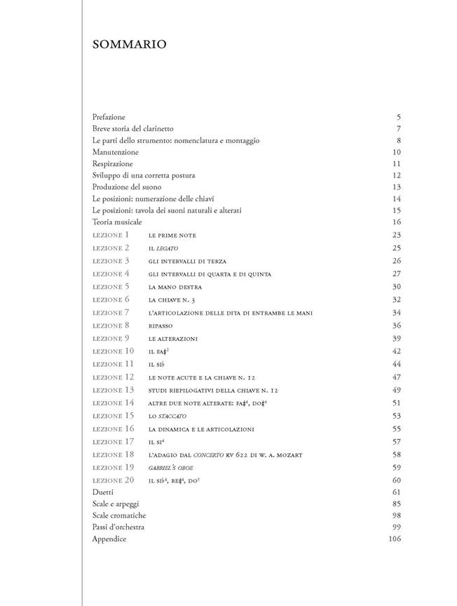 Clarinetto - Metodo progressivo in 20 lezioni - con CD - cvičení pro klarinet